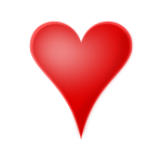 Red Glossy Valentine heart vector drawing